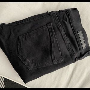 Express Mid-Rise Black Ripped/Distressed Skinny Jeans